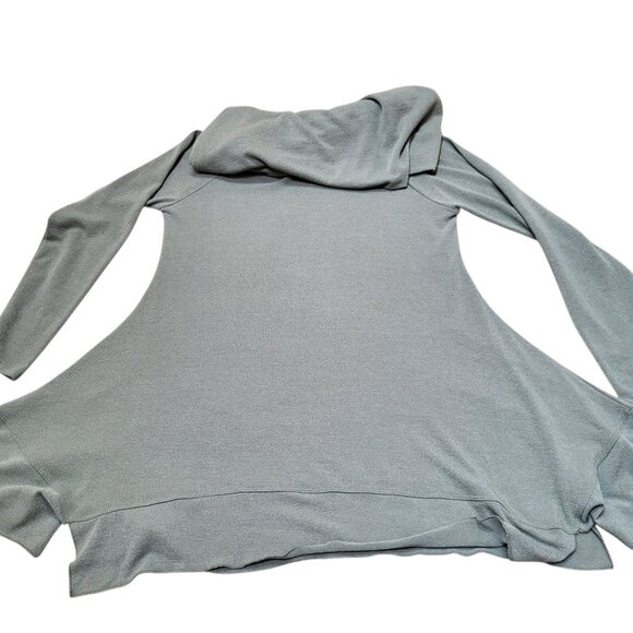 Soft Surroundings Green Cowl Neck Sweater Asymmetrical Hem Womens Size Small - Picture 5 of 8